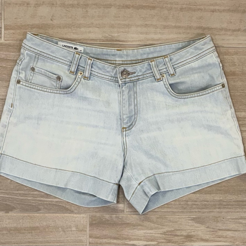 Lacoste Blue Jean Shorts Casual Distressed Style